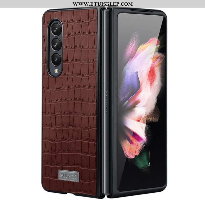 Etui do Samsung Galaxy Z Fold 3 5G Styl Sulada Ze Skóry Krokodyla